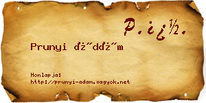 Prunyi Ádám névjegykártya